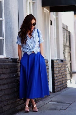 how to wear cobalt blue skirts (20)