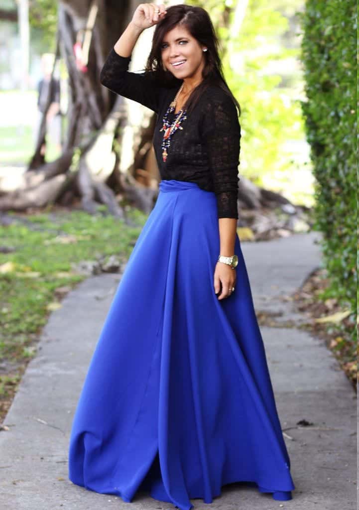 how to wear cobalt blue skirts (19)