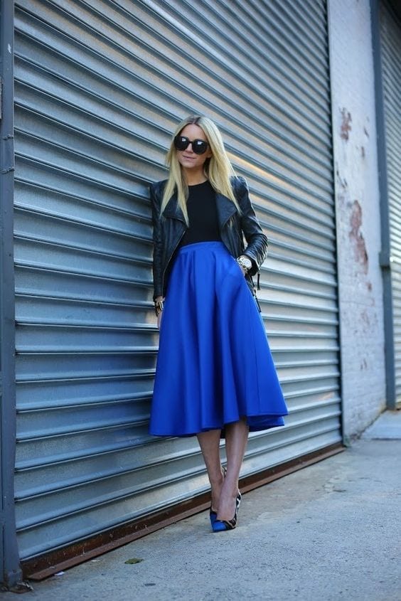 how to wear cobalt blue skirts (18)