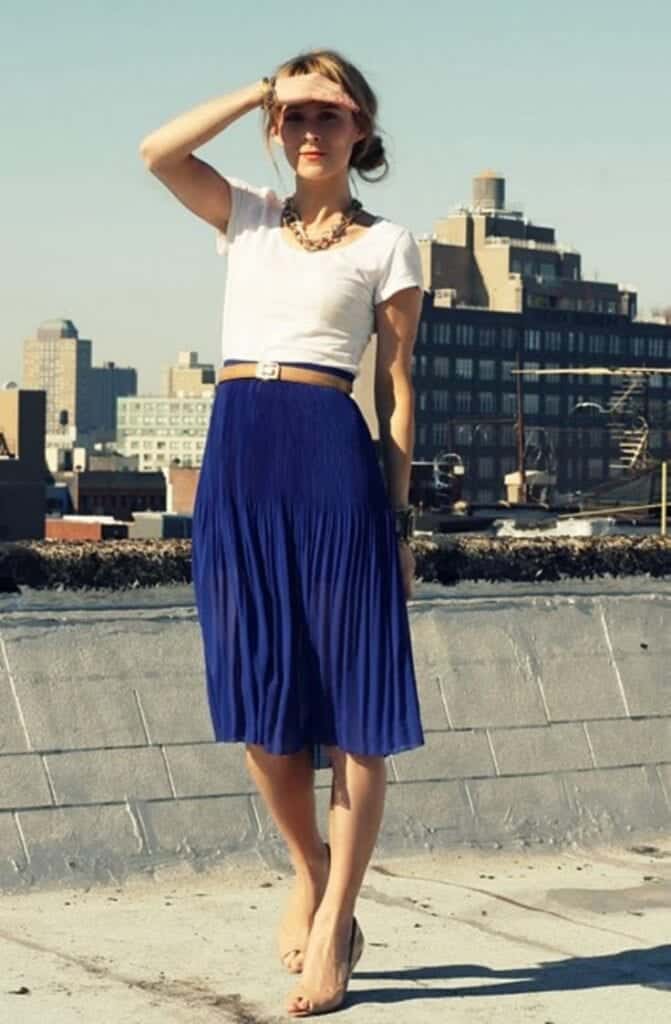 Cobalt Blue Skirt Outfits: 30 Ways to Wear Cobalt Blue Skirt