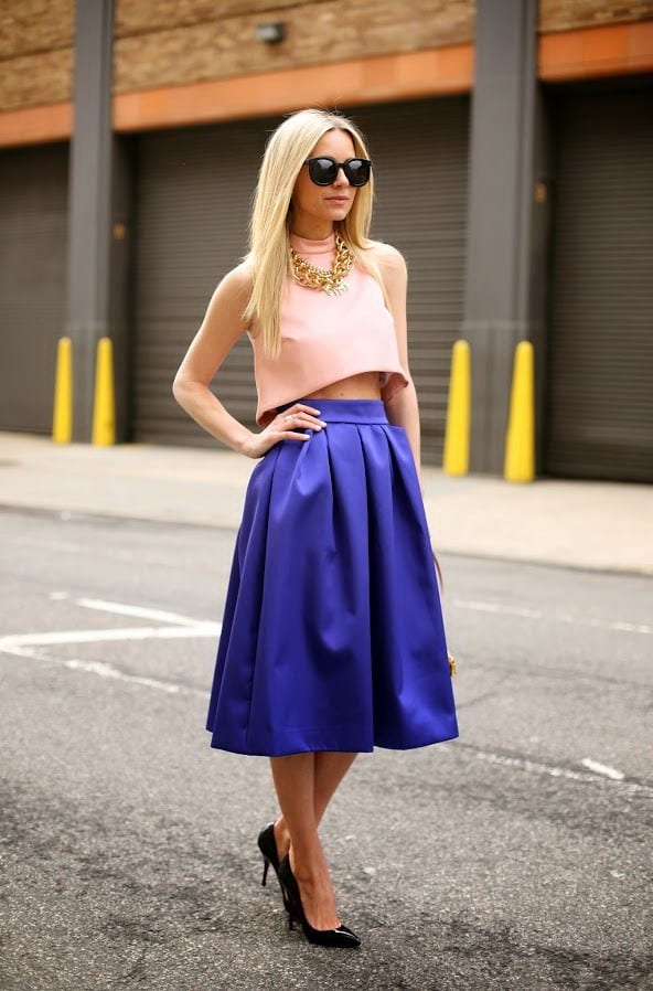 how to wear cobalt blue skirts (13)