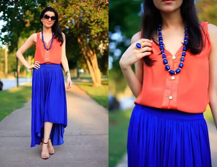 how to wear cobalt blue skirts (11)