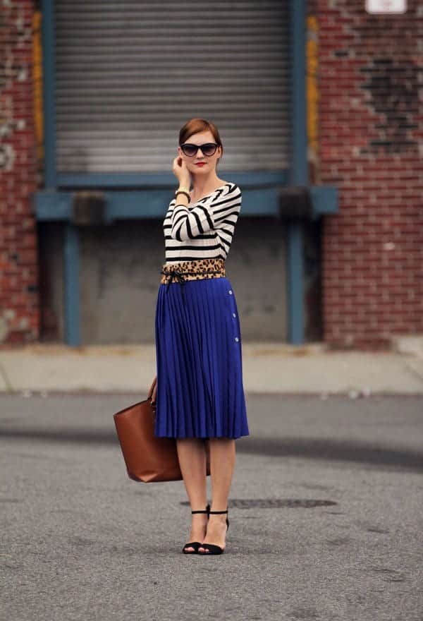 how to wear cobalt blue skirts (7)