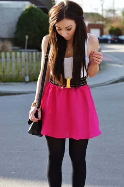 how to wear hot pink skirts (9)