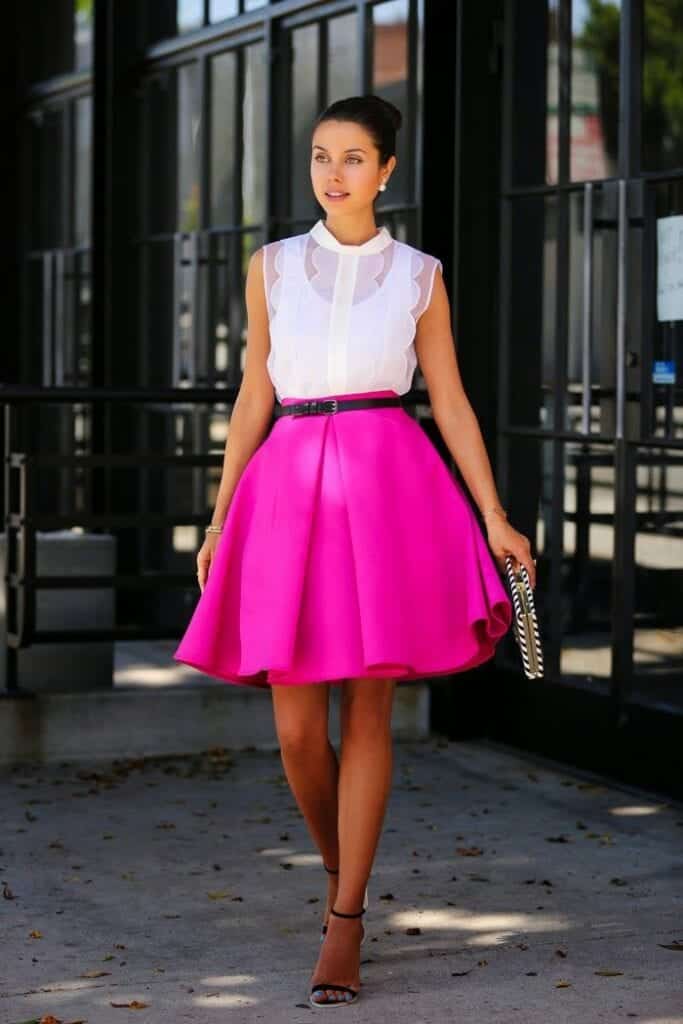 how to wear hot pink skirts (5)
