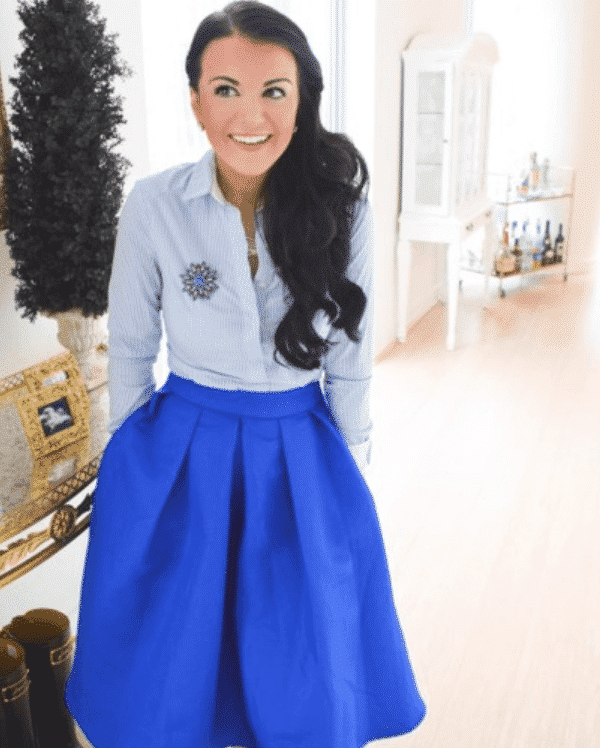 ways to wear cobalt blue skirts
