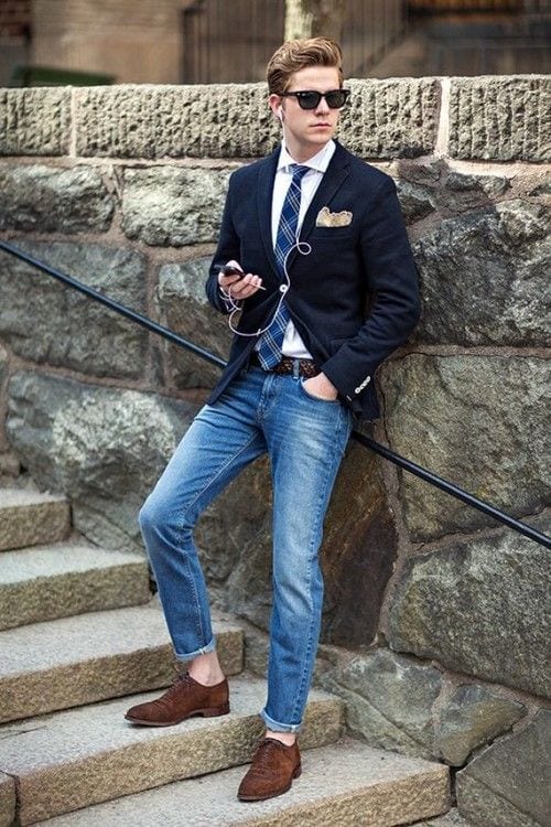 how to wear blue jeans for men (3)