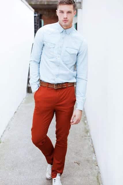 how to wear orange pants for men (37)