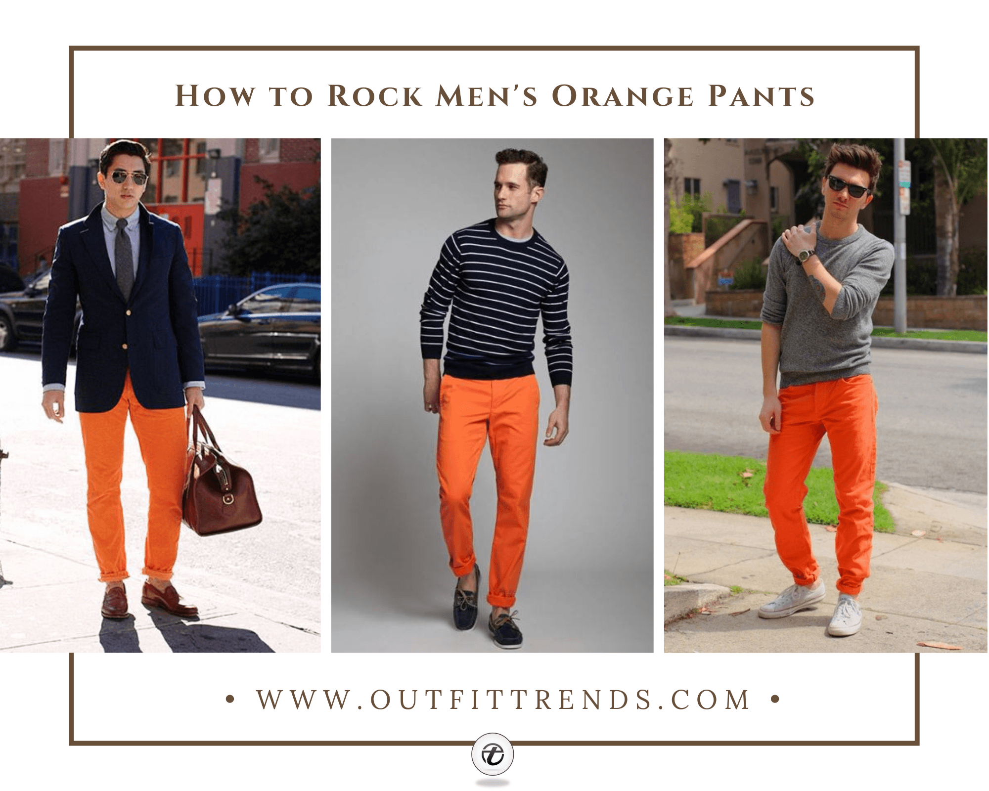 how to wear orange pants for men