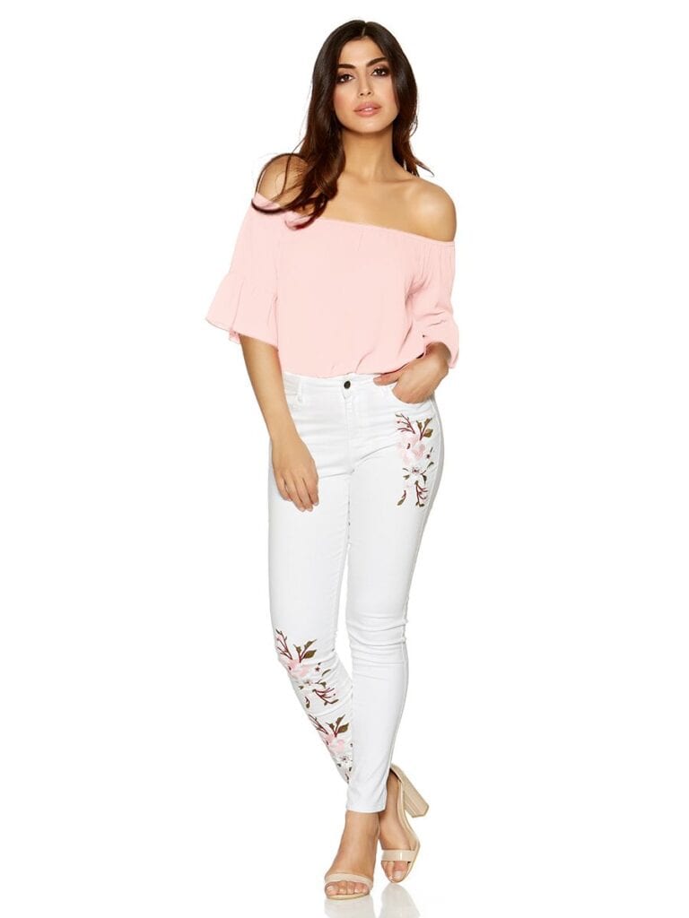 Embroidered Jeans for Girls (2)