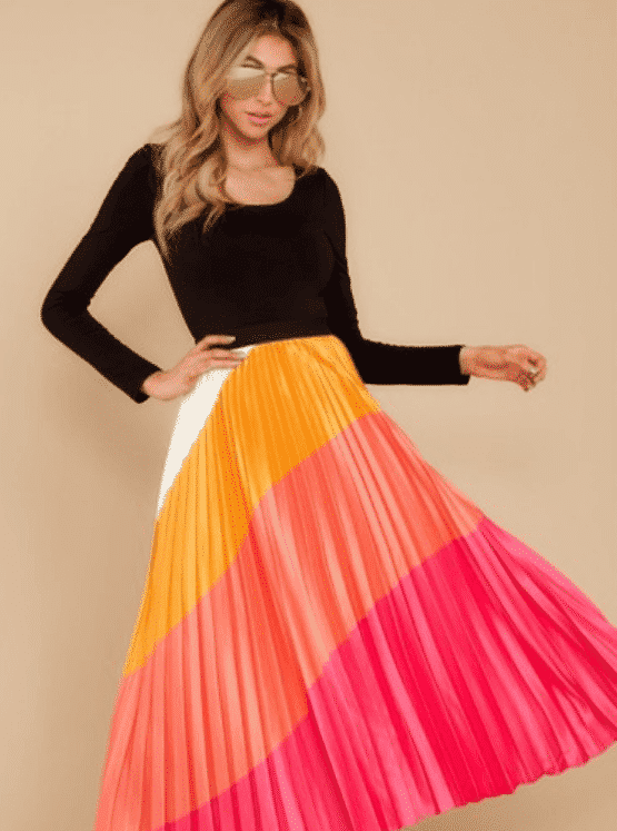 Pleated skirt - Orange - Ladies | H&M
