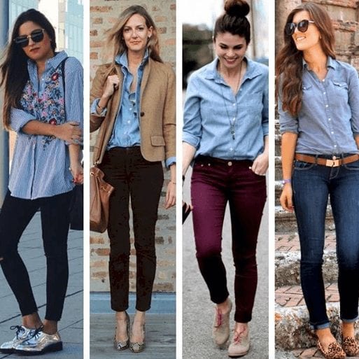can a woman wear jeans for business casual