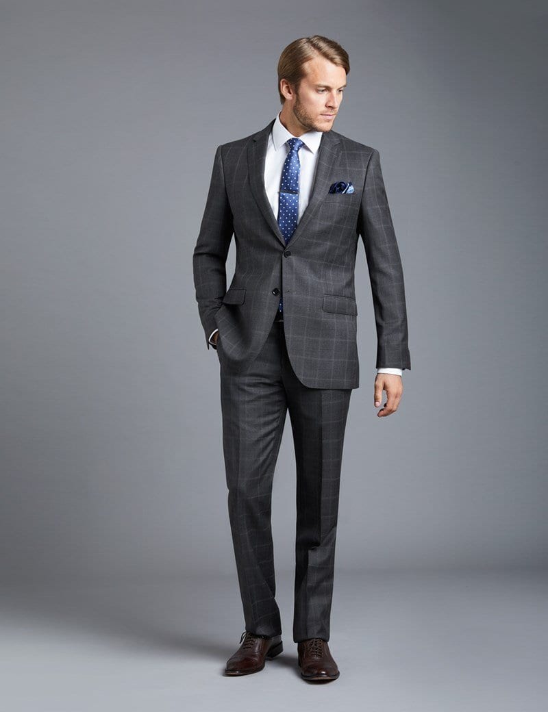 Charcoal Grey Suits with Black Shoes For Men (19)
