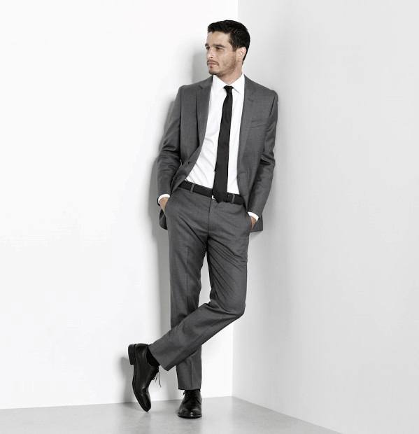 Charcoal Grey Suits with Black Shoes For Men (12)