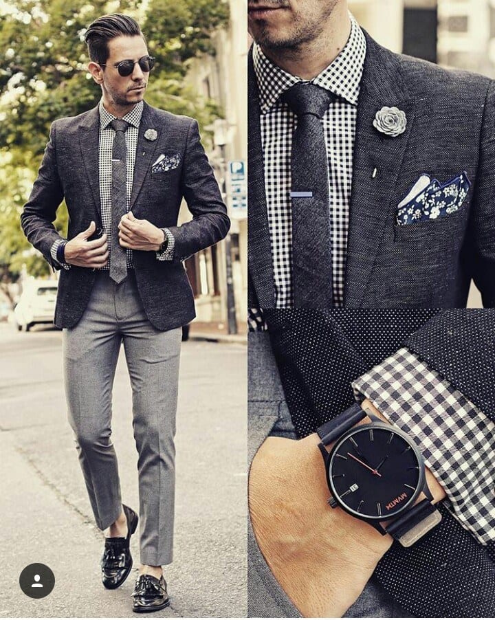 Charcoal Grey Suits with Black Shoes For Men (10)