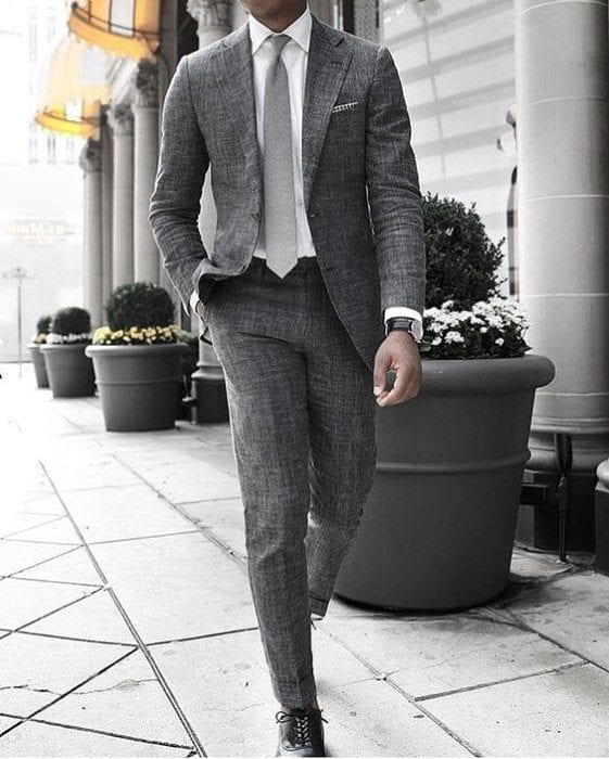 Charcoal Grey Suits with Black Shoes For Men (8)