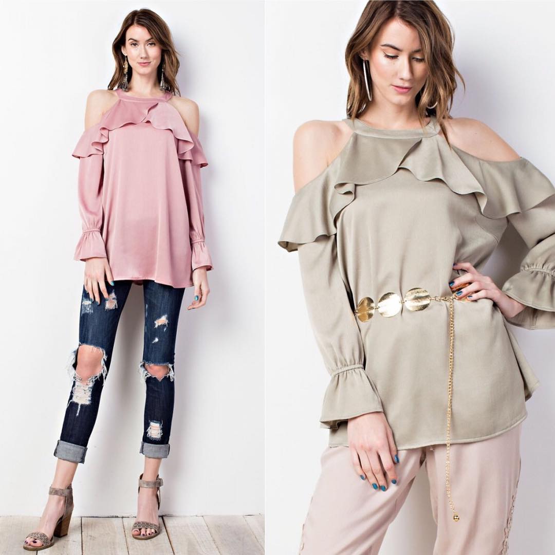 cold shoulder top outfits