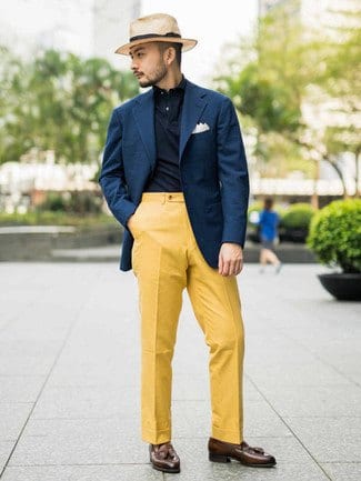 Men's Outfits with Mustard Pants