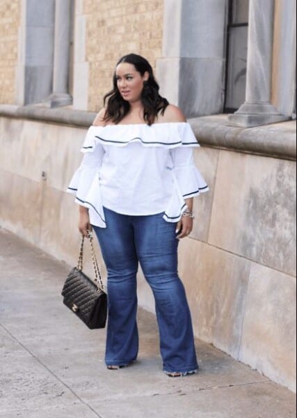 23 Ways to Style Plus Size Off-the-Shoulder Tops for Women