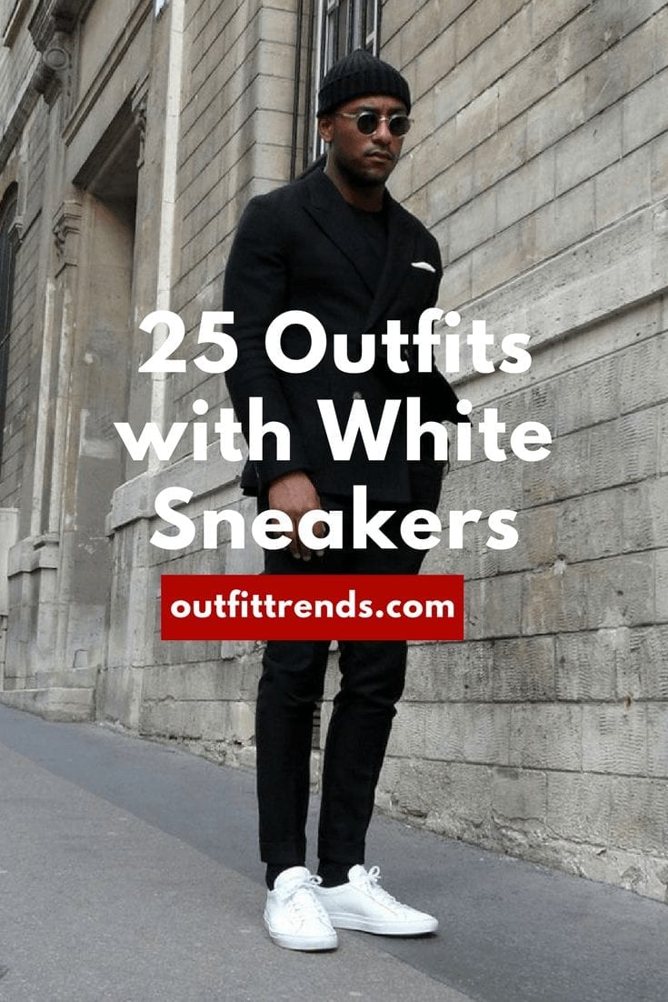 relaxed crude oil ballet 25 Outfits to Wear with White Sneakers for Men