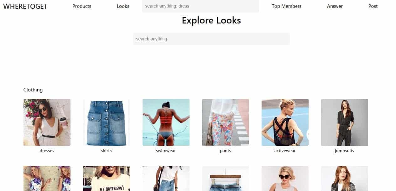Subsitute sites and apps for polyvore