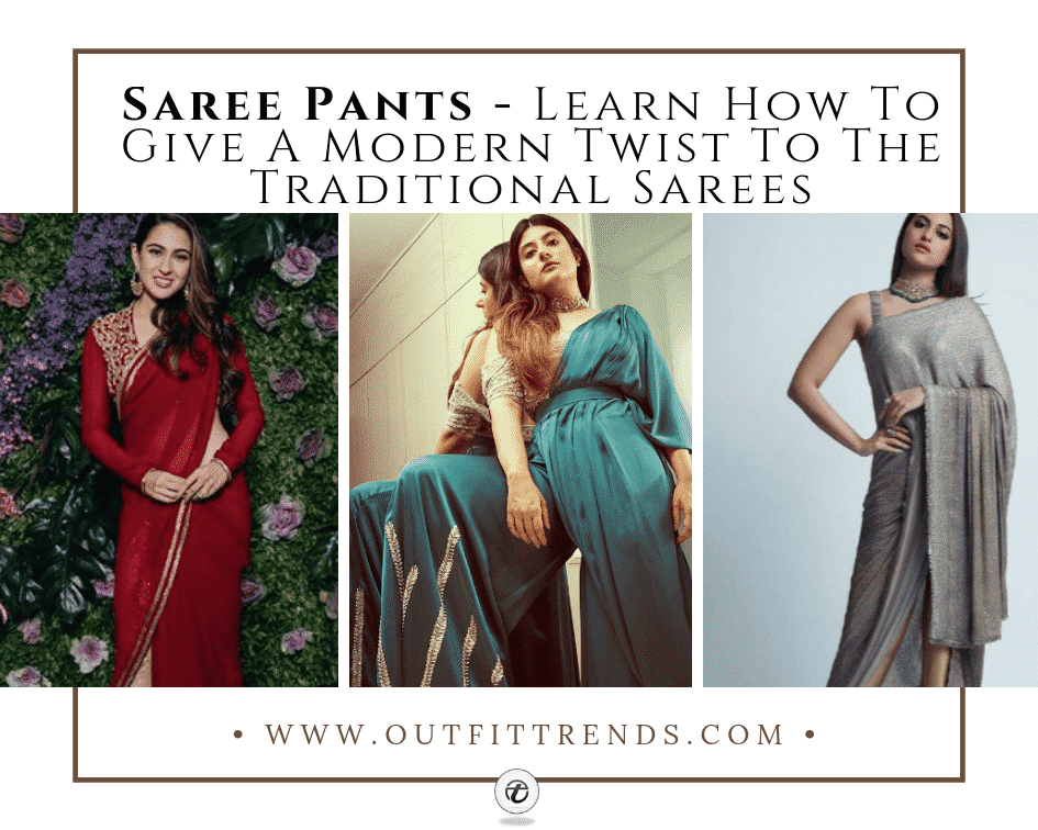 saree pants outfits