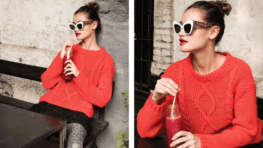 how to wear coral sweaters