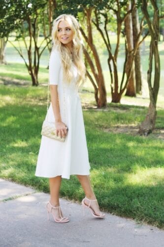 Glamorous white outfit for date