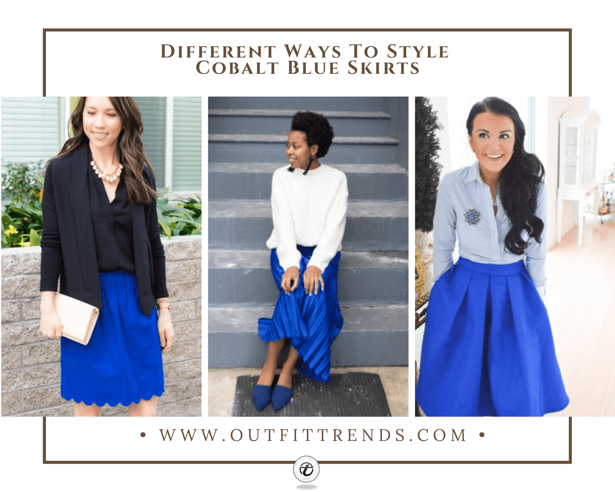 how to wear blue skirts