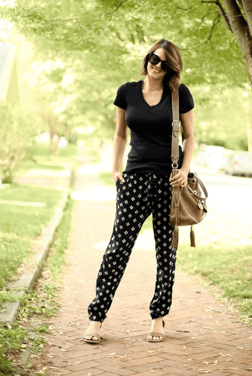 Only Trackies black-white casual look Fashion Trousers Trackies 