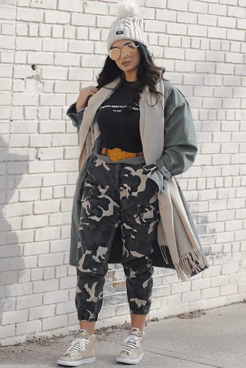 camo pants outfits for women