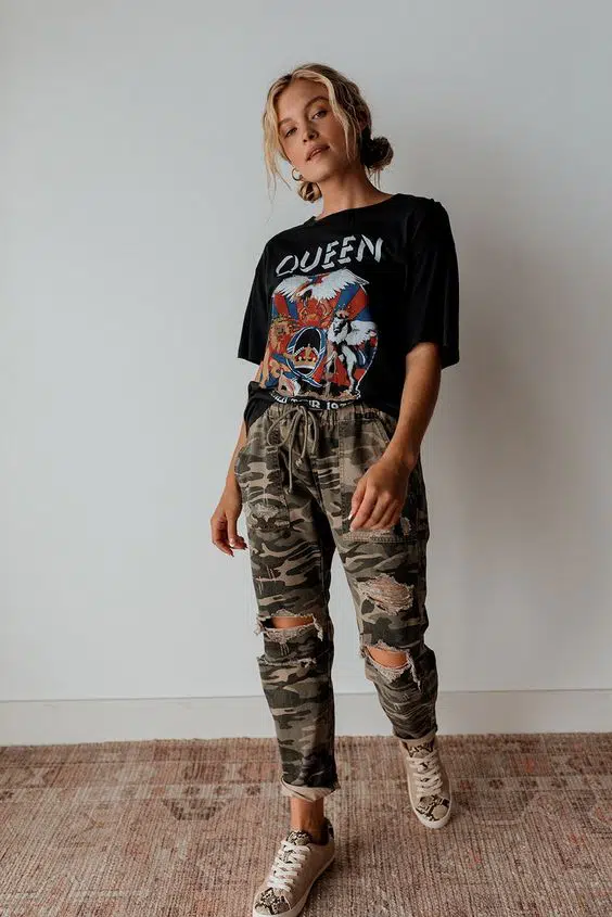 camo pants outfits for women