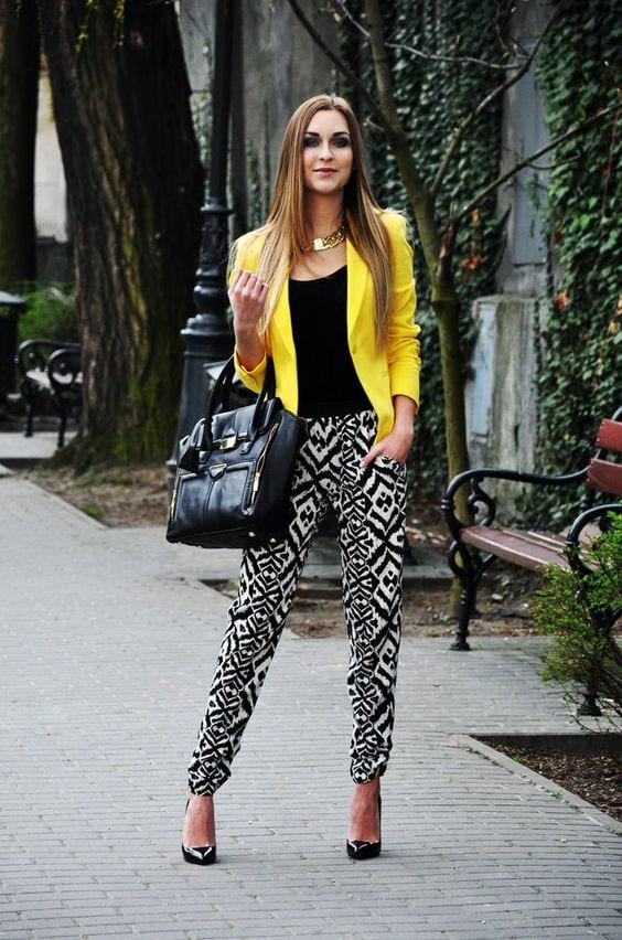 Tribal printed pants outfit