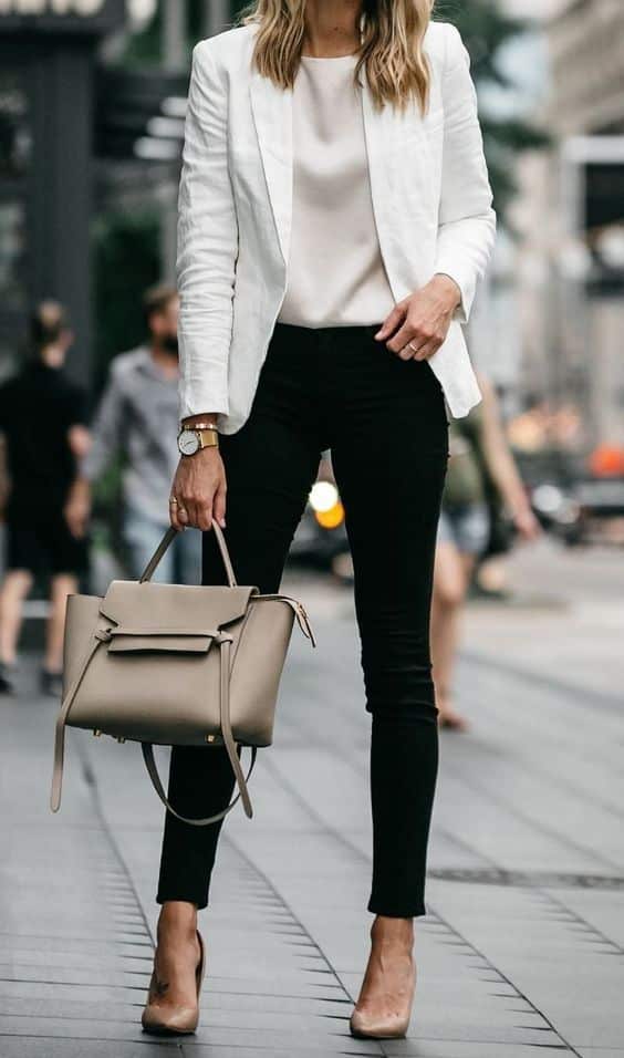 white jacket outfits women