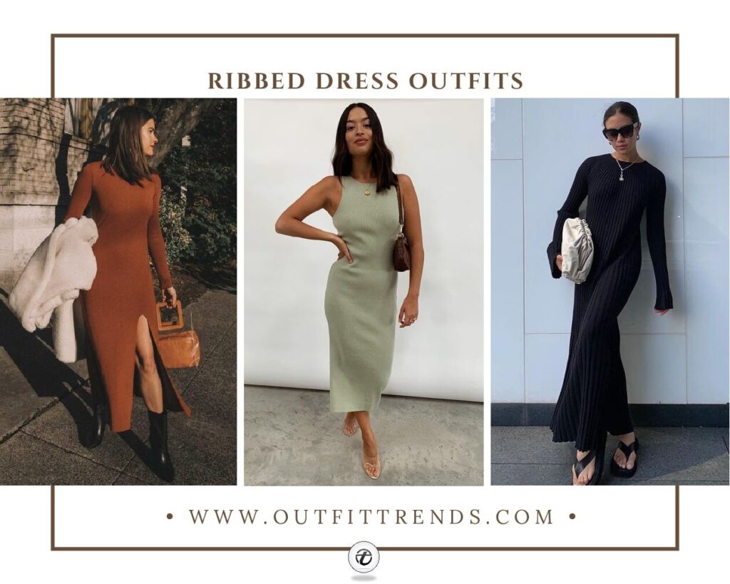 How to Wear a Ribbed Dress ? 20 Outfit Ideas