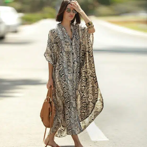 snake print kaftan