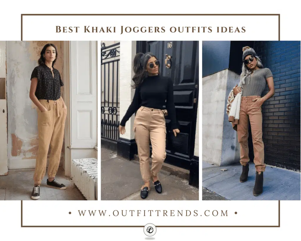 khaki joggers outfits