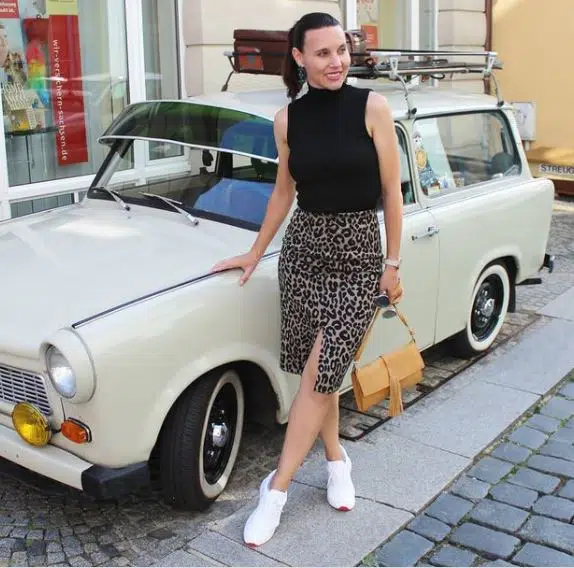 Leopard print Slit Skirt