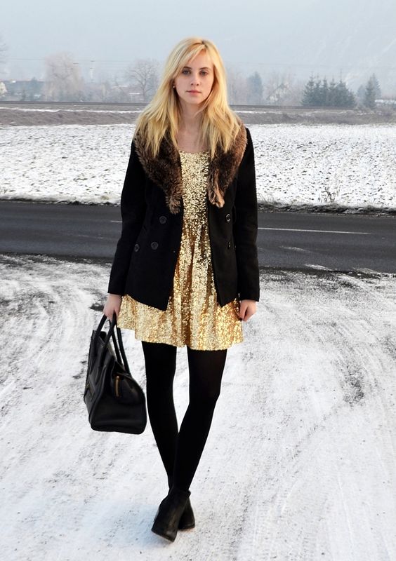 black and gold outfit ideas