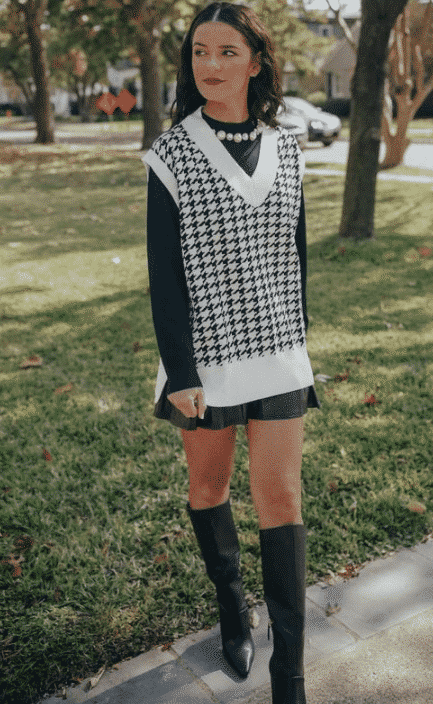 houndstooth pattern outfits