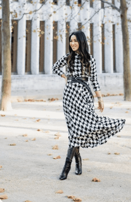Houndstooth pattern outfits