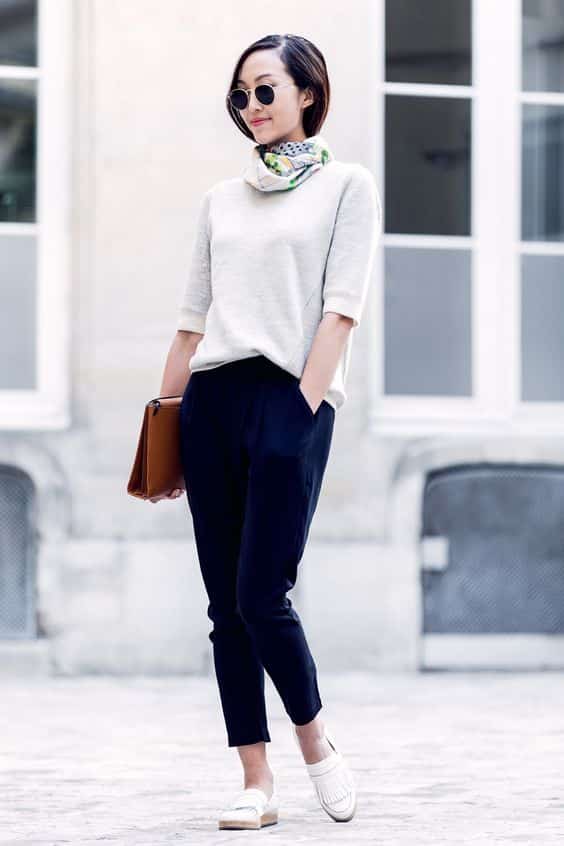 white scarves outfit