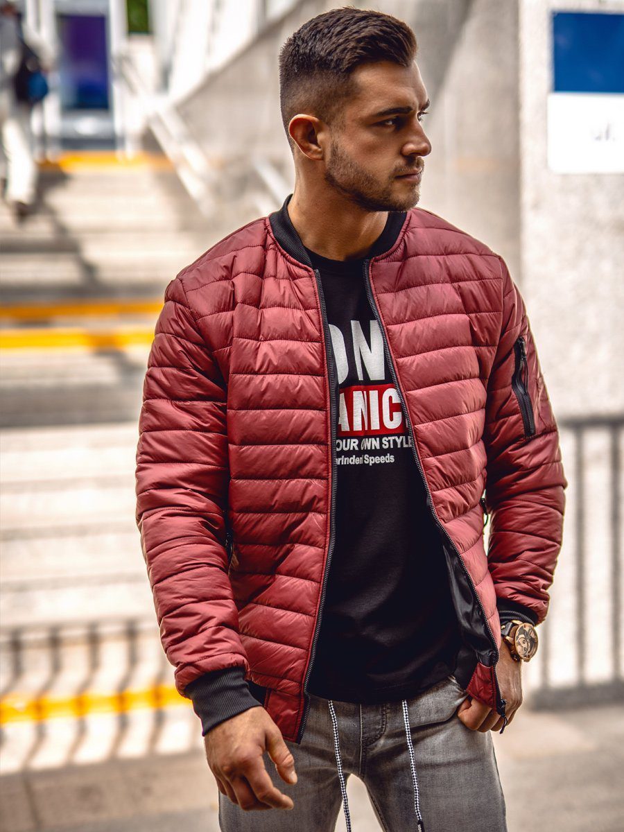T.E.D Quilted Coat red casual look Fashion Coats Quilted Coats 