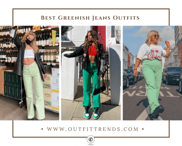 20 Outfits With Green Jeans- Best Greenish Jeans Outfits 2022