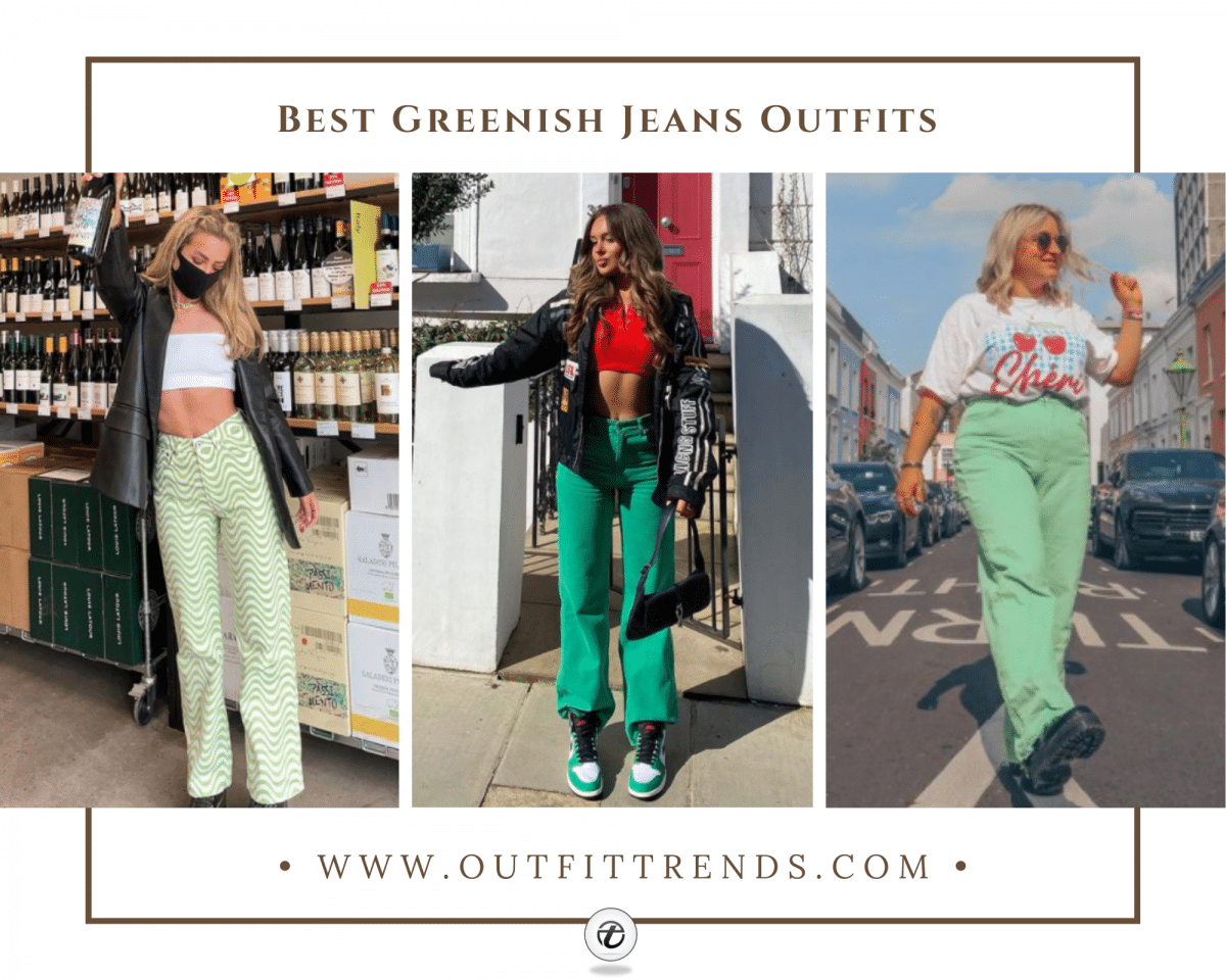 20 Outfits With Green Jeans and Styling Ideas