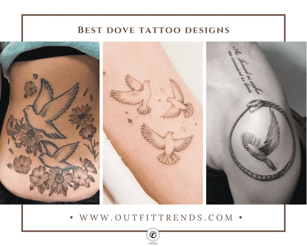 behind the ear dove tattoos