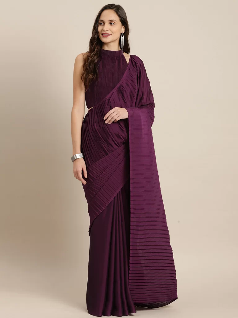 How To Wear A Plain Saree - 20 Best Plain Saree Design Ideas