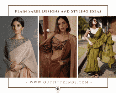 How To Wear A Plain Saree – 20 Best Plain Saree Design Ideas