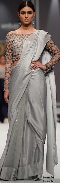 Trending Plain sarees with Designer blouse | Fashionworldhub