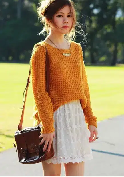 mustard yellow sweater